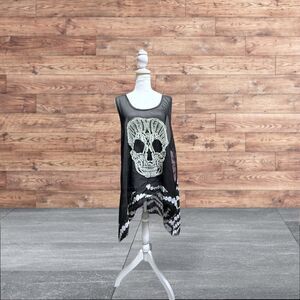 WOMENS PLUS SIZE BOUTIQUE SKULL TANK TOP SZ 1X